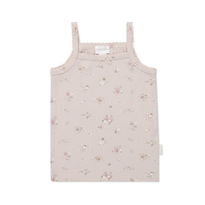 Organic Cotton Fine Rib Singlet - Petite Fleur Violet