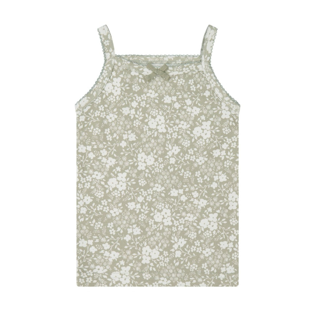 Organic Cotton Singlet - Pansy Floral Mist