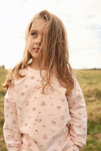 Organic Cotton Bobbie Sweatshirt - Petite Fleur Soft Peony