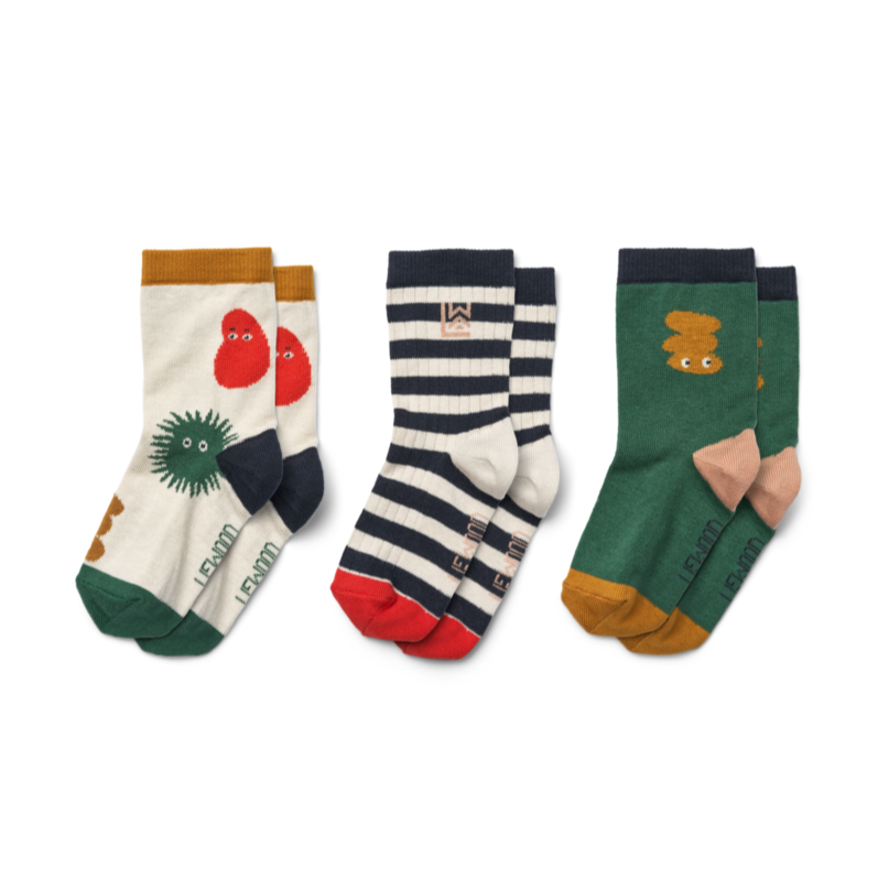 SILAS SOCKS 3 PACK - LIEWOOD GANG / SANDY MIX