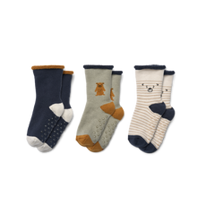 Load image into Gallery viewer, ELOY BABY SOCKS 3-PACK - TEDDY / DOVE BLUE MIX