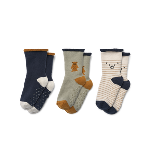 ELOY BABY SOCKS 3-PACK - TEDDY / DOVE BLUE MIX