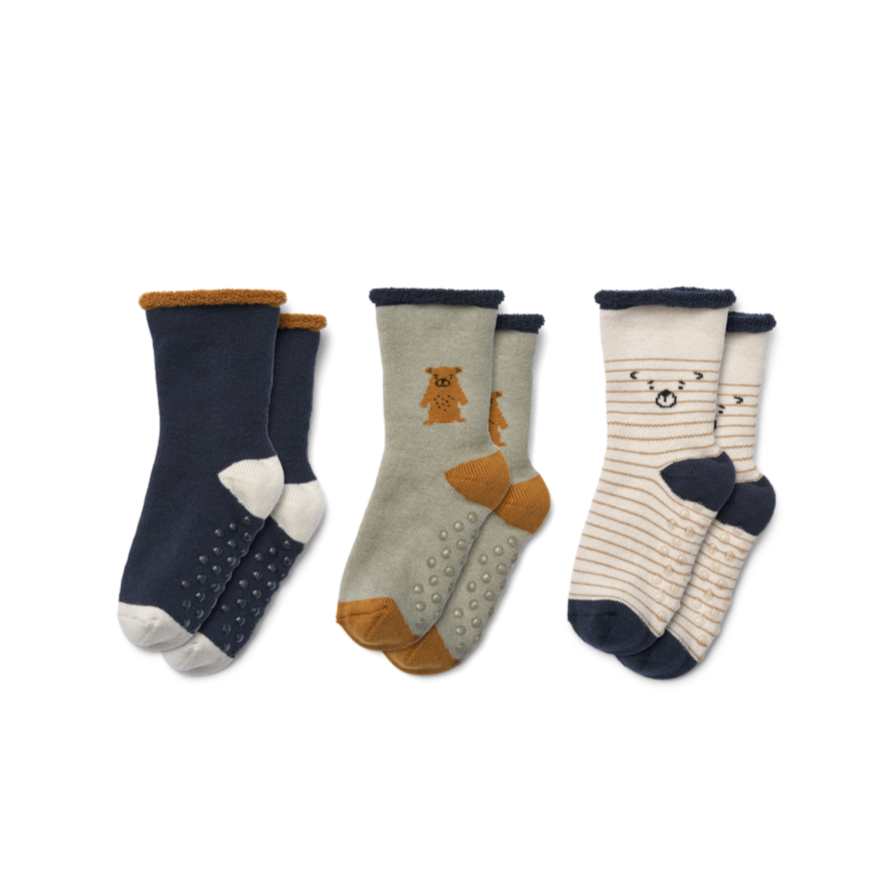 ELOY BABY SOCKS 3-PACK - TEDDY / DOVE BLUE MIX