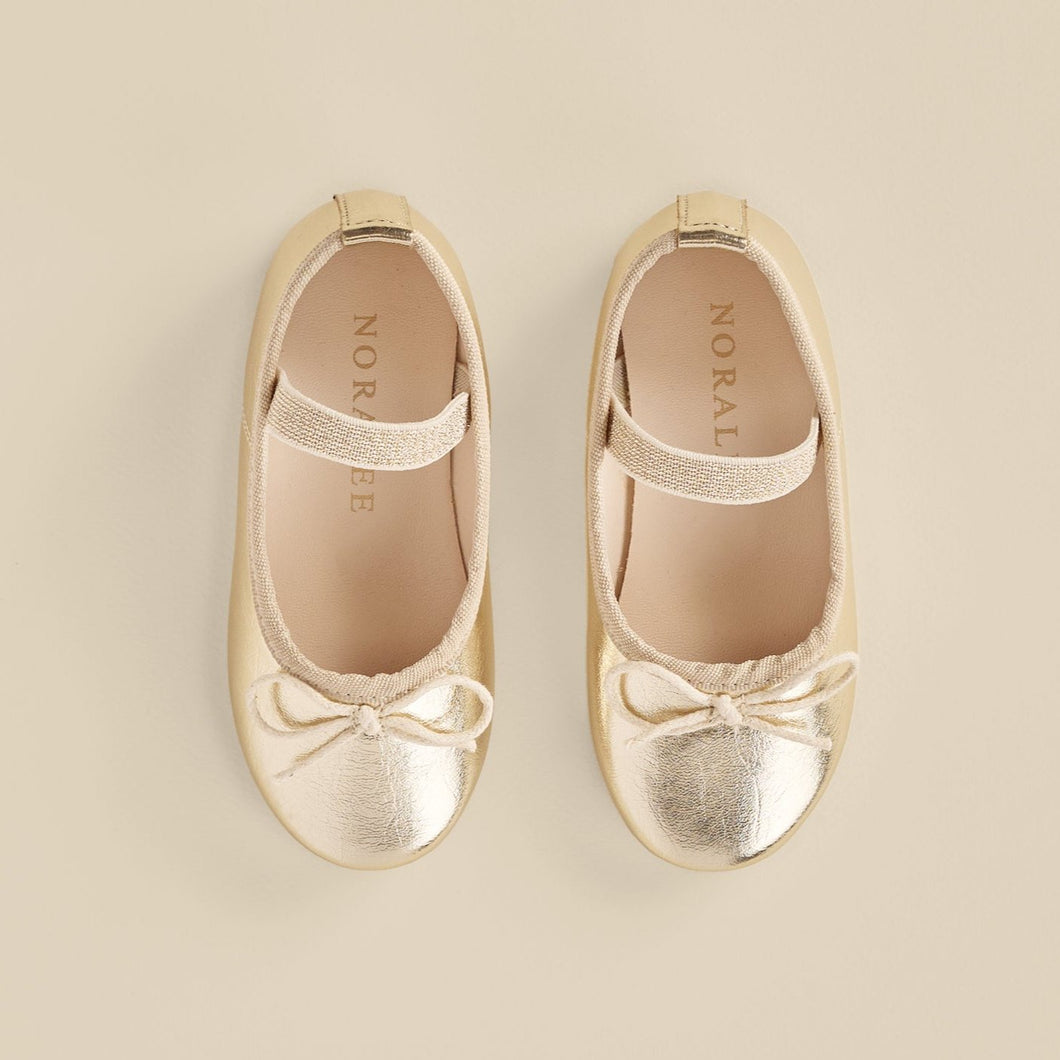 BALLET FLATS || METALLIC ECRU