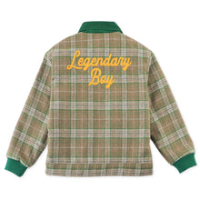 將圖片載入圖庫檢視器 BOYS LEGENDARY BOY EMBROIDERED WOOL CHECKS JACKET WITH SHERPA COLLAR