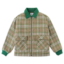 將圖片載入圖庫檢視器 BOYS LEGENDARY BOY EMBROIDERED WOOL CHECKS JACKET WITH SHERPA COLLAR