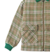 將圖片載入圖庫檢視器 BOYS LEGENDARY BOY EMBROIDERED WOOL CHECKS JACKET WITH SHERPA COLLAR