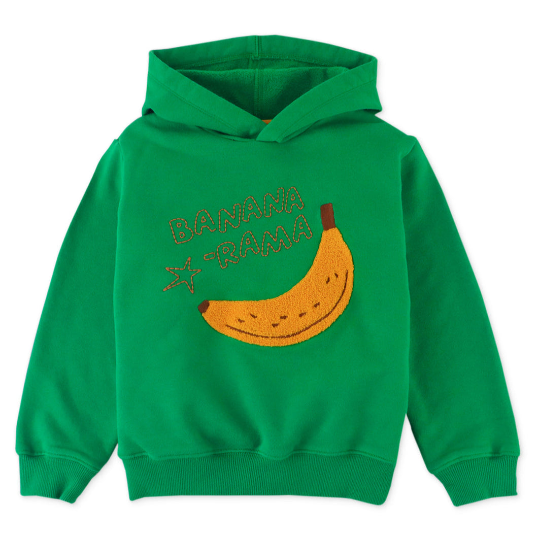 BOYS BANANA CHENILLE APPLIQUE JERSEY FLEECE PULLOVER