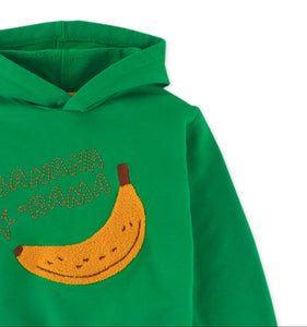 BOYS BANANA CHENILLE APPLIQUE JERSEY FLEECE PULLOVER