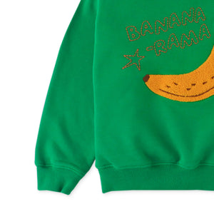 BOYS BANANA CHENILLE APPLIQUE JERSEY FLEECE PULLOVER