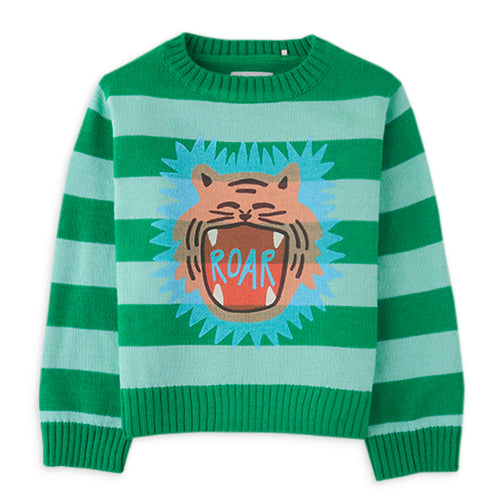 BOYS TIGER ON STRIPES KNITTED PULLOVER