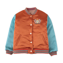 Load image into Gallery viewer, GIRLS WADDED REVERSIBLE BASEBALL JACKET WITH EMBRO