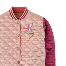 Load image into Gallery viewer, GIRLS WADDED REVERSIBLE BASEBALL JACKET WITH EMBRO