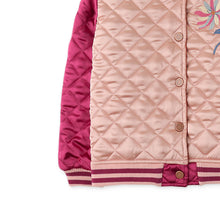 Load image into Gallery viewer, GIRLS WADDED REVERSIBLE BASEBALL JACKET WITH EMBRO