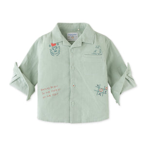 BABY BOYS HEY TIGER EMBRO FINE CORD SHIRT