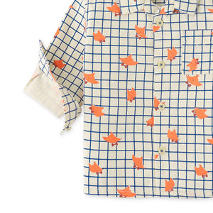 BABY BOYS FOX GRID PRINT SHIRT