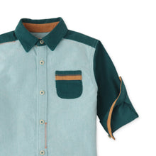 將圖片載入圖庫檢視器 BABY BOYS COLOR BLOCK WITH FOX HEAD EMBRO SHIRT