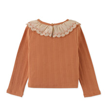 Load image into Gallery viewer, BABY GIRLS RIB TEE WITH EMBROIDERED SCALLOP COLLAR