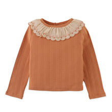 Load image into Gallery viewer, BABY GIRLS RIB TEE WITH EMBROIDERED SCALLOP COLLAR