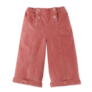 BABY GIRLS VELVET SAILOR PANTS WITH POCKETS