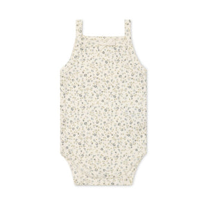 Organic Cotton Bridget Singlet Bodysuit - Dainty Egret Blues