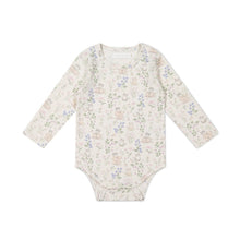 Load image into Gallery viewer, Organic Cotton Long Sleeve Bodysuit - Moons Garden Lavender