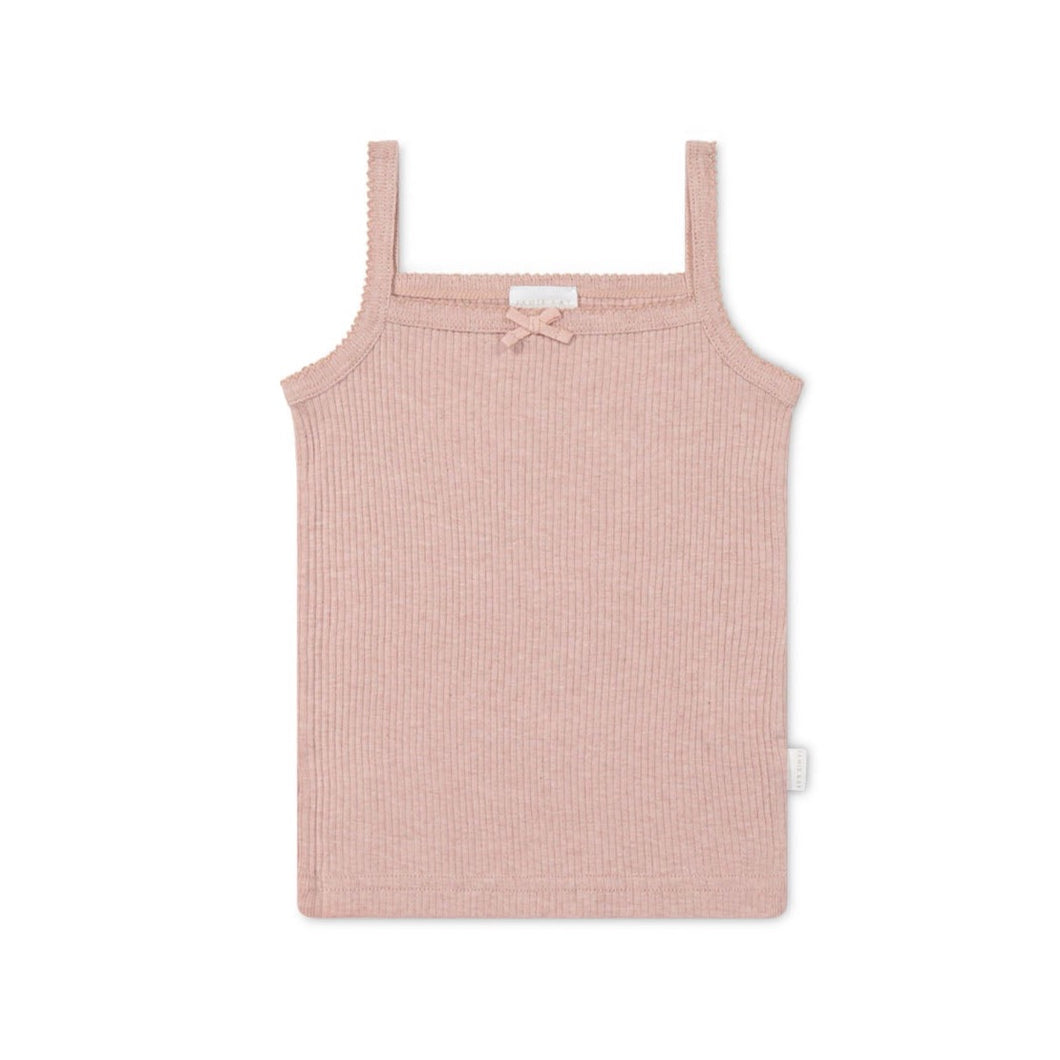 Organic Cotton Modal Singlet - Peony Marle