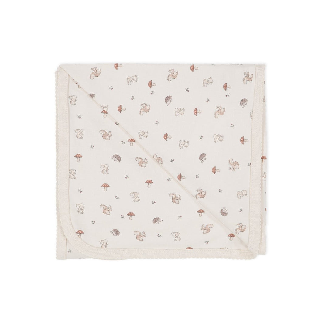 Organic Cotton Wrap Blanket - Woodland Friends