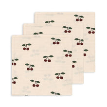 Load image into Gallery viewer, 3 pack muslin cloth gots - ma grande cerise