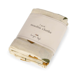 3 pack muslin cloth gots - mon grand citron