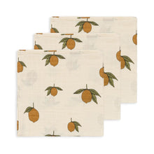 Load image into Gallery viewer, 3 pack muslin cloth gots - mon grand citron