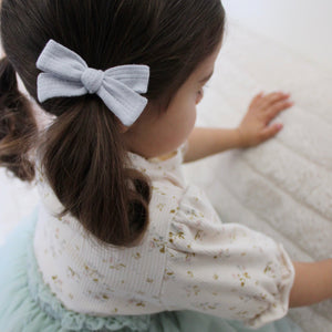 CLASSIC PIGTAIL SET // COTTON EYELET - BABY BLUE