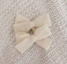 Load image into Gallery viewer, Pigtail Bows | Vanilla Fluffy Knit