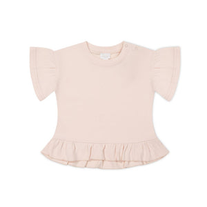 Pima Cotton Courtney Ruffle Top - Dainty Pink