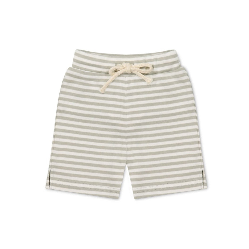 Pima Cotton Marley Short - Narrow Stripe Moss/Cloud