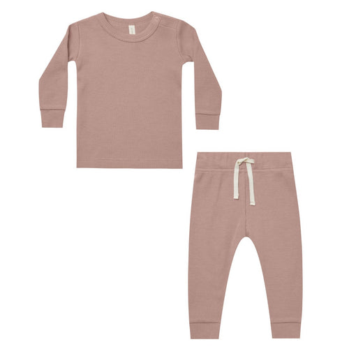 Waffle Top + Pant Set || Mauve