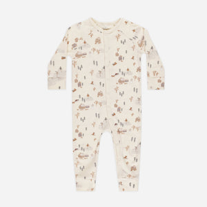 Organic Long John Pajamas || Winter Town