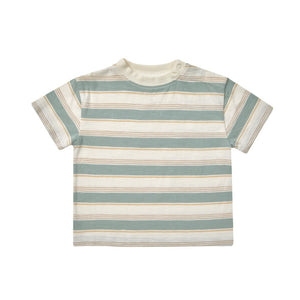 Relaxed Tee || Aqua Stripe