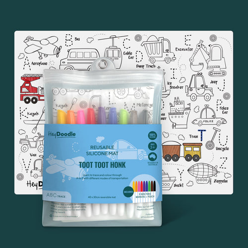 Toot Toot Honk Classic Colouring & Doodle Mat