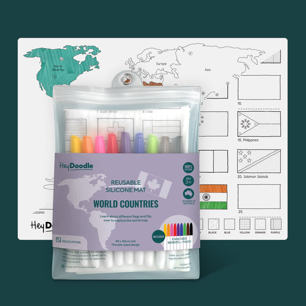 World Countries Classic Colouring & Doodle Mat