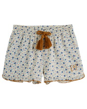 Load image into Gallery viewer, LILY OF THE VALLEY BLUE FLOWER SHORTS