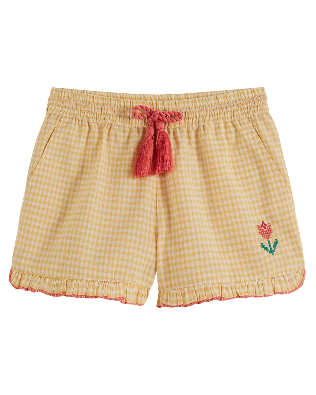 YELLOW GINGHAM SHORTS