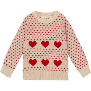 Zoe Sweater - Ruby Red/Cloud