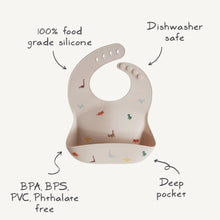 Load image into Gallery viewer, Silicone Baby Bib (Dinosaurs)