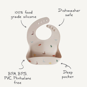 Silicone Baby Bib (Dinosaurs)