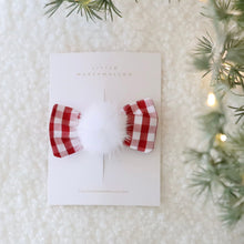 Load image into Gallery viewer, PETITE BOW // FLUFFY CHRISTMAS GINGHAM