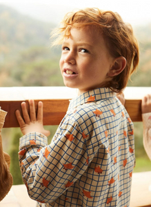 BABY BOYS FOX GRID PRINT SHIRT