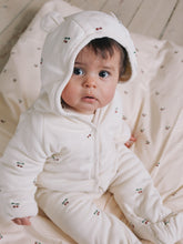 Load image into Gallery viewer, newborn onesie with hood - cherry