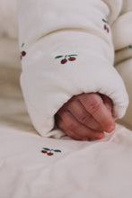 Load image into Gallery viewer, newborn onesie with hood - cherry