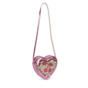 tut heart sequin bag - rose